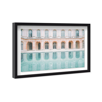 Oliver Gal Palace Dreamy Pond Architecture - Diamond Dust Shadowbox Framed Wall Art