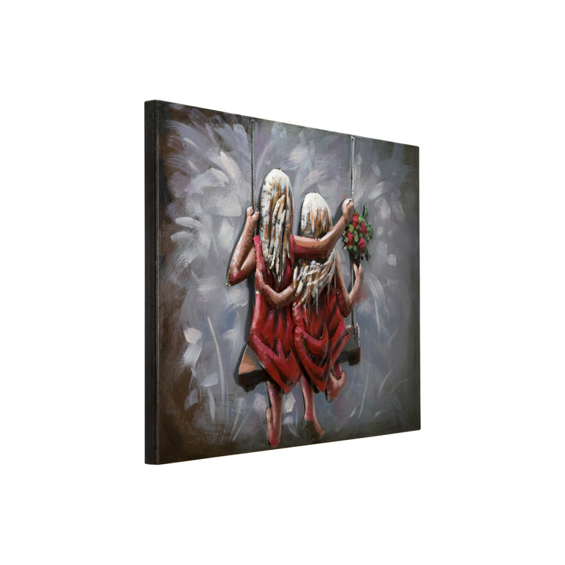 Handmade Traditional Characters Wall Decor on Metal