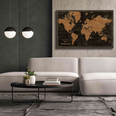 «World Map Industrial» par Sue Schlabach, estampe numérique sur toile