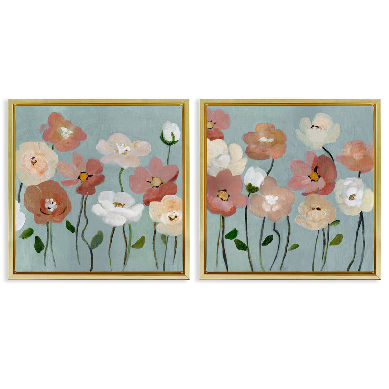 Ensemble de cadres flottants 2 pièces Budding Boho Blooms, design par Charity Henderson, H 18 po x l 18 po