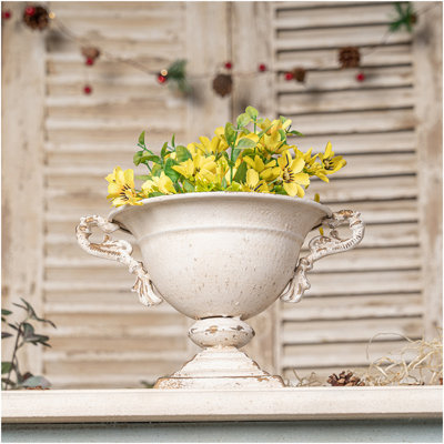 Vintage Double-Handled Flower Pot For Timeless Home Décor, Ideal For Showcasing Plants And Adding Charm To Your Space