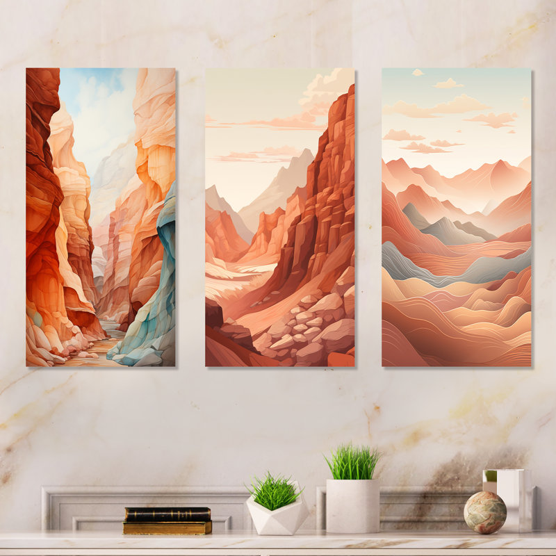 Canyon Canyon, paysage minimaliste, H 28 po x l 36 po, Toile tendue