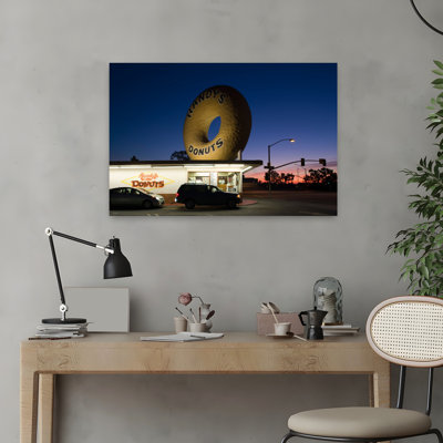 Donut's Shop At Dawn Randy's Donuts Inglewood Los Angeles County California Usa Abstract Contemporary City Landscape Art
