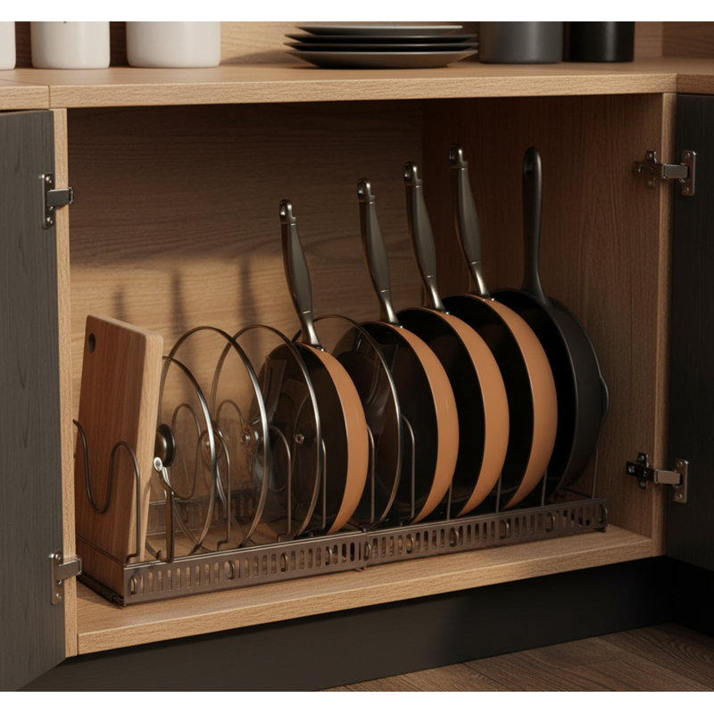 Metal Rectangle Free Standing Pot Rack, Bronze
