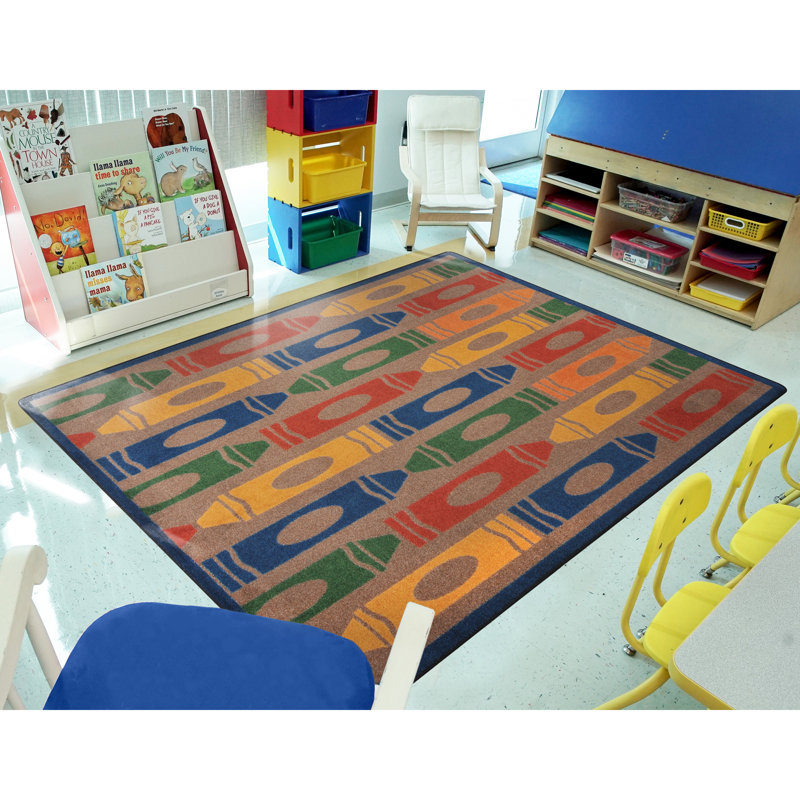 Tapis à motif de crayons géants Playful, Rectangle 5 pi 4 po x 7 pi 8 po