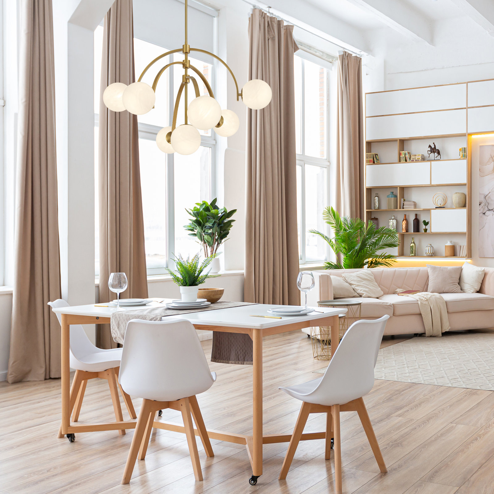 Marias 7-Light Chandelier, Brass