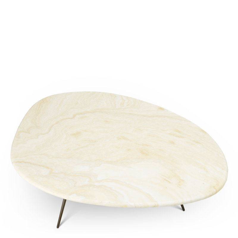 Portofino Marble Coffee Table, 13.98" H x 30.71" W x 39.57" D