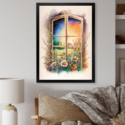 " Summer Sunset Floral Wndow "