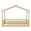 Structure de lit en bois avec clôture-1457319809