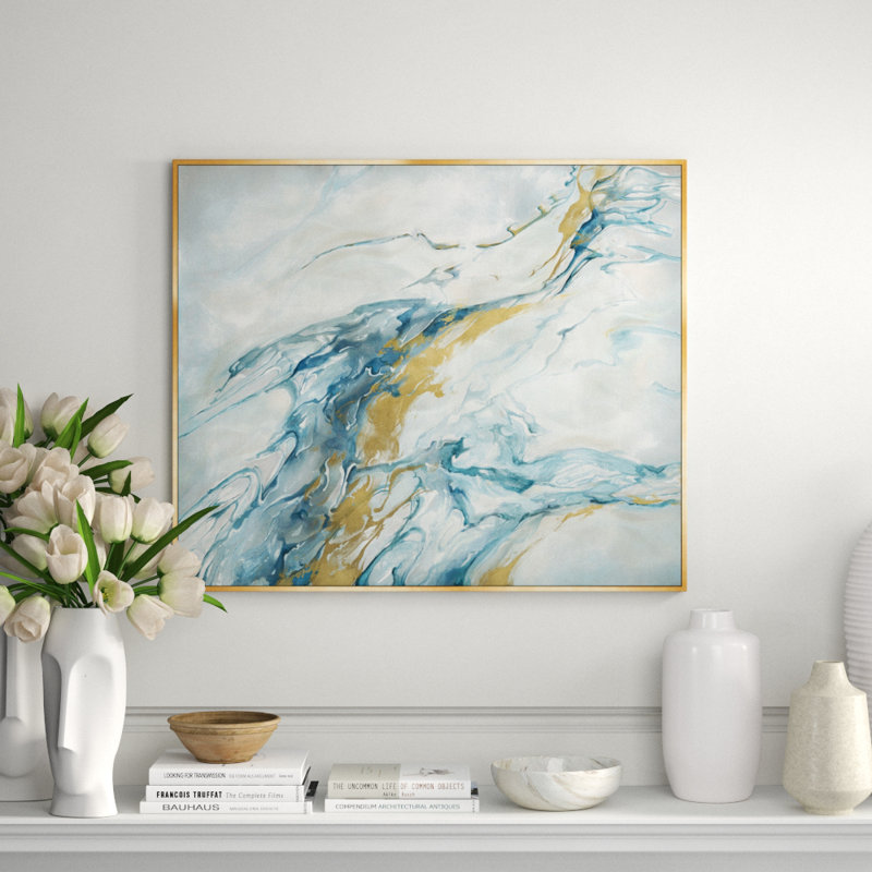 Mystical Gold II Painting by Jacob Lincoln, Glass Coat, 37.5" H x 44.5" W x 1.5" D