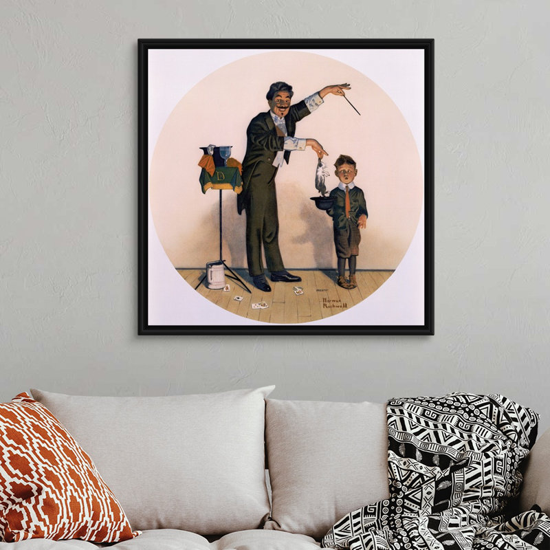 Art mural sur toile Le magicien, H 38 po x l 38 po x P 1,75 po, Cadre flottant noir