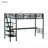 Metal Loft Bed Frame With Desk, No Box Spring Needed,Twin ,Black