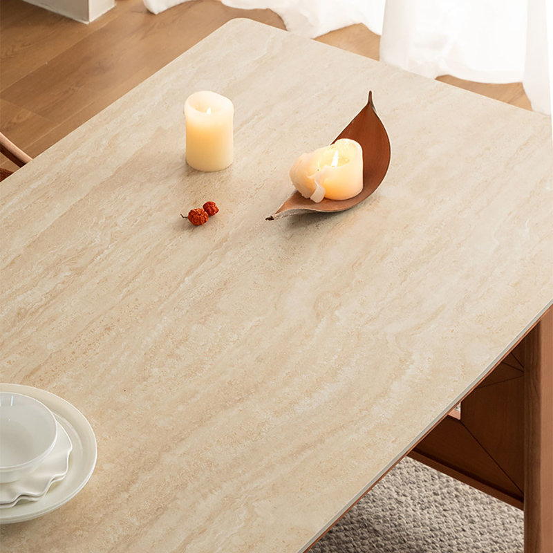 Table de salle à manger rectangulaire en bois massif Rock-Board, H 29,5 po x L 55,1 po x l 31,5 po