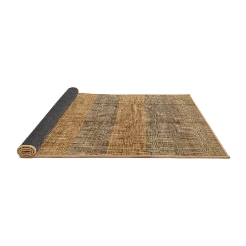 Tapis contemporain vert / brun, Rond 5 pi