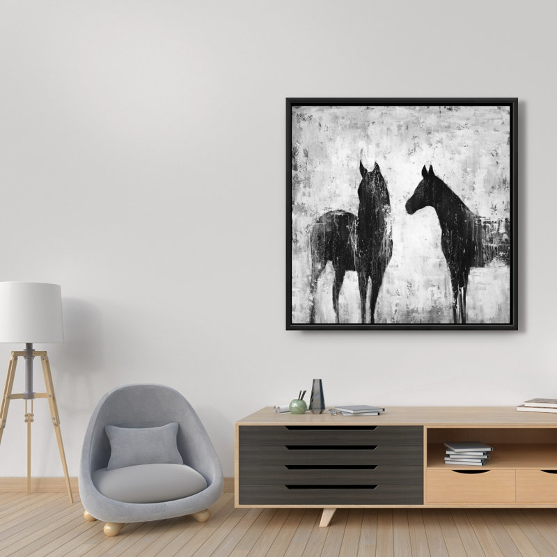 «Black and White Horses» sur toile