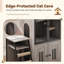 Enceinte de litière pour chat avec hamac et poteaux à griffer, toilette pour chat à portes magnétiques, litière double cachée en bois avec plateforme multi