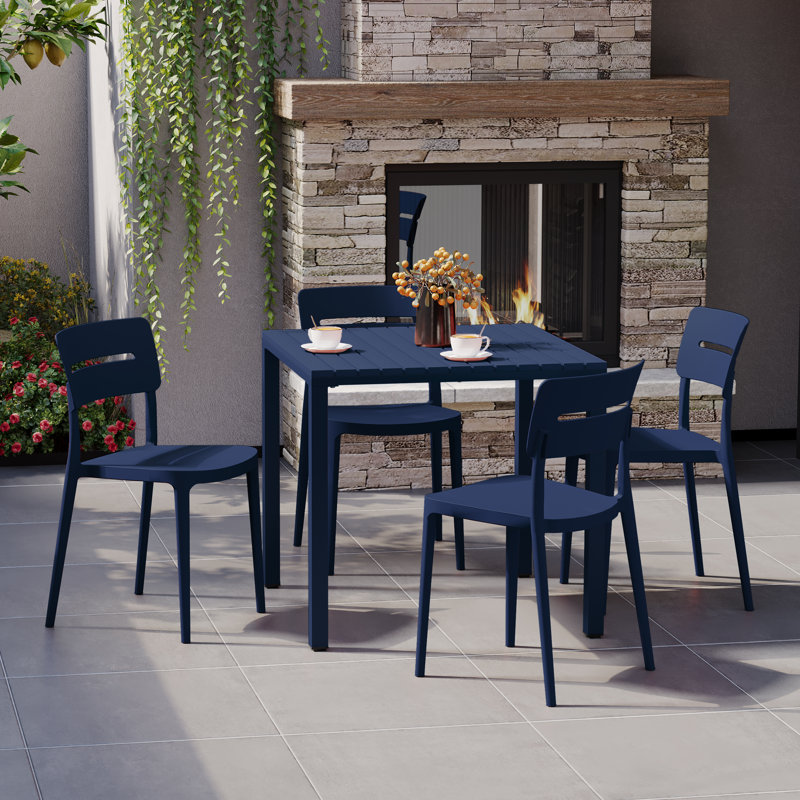 Ensemble repas carré pour 4 personnes, Navy