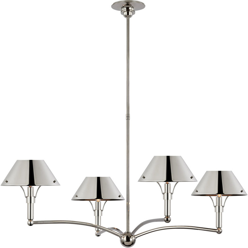 Turlington 4 - Light Chandelier, Polished Nickel, Polished Nickel