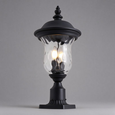 Stained Glass Pier Mount Light Post Lantern