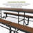 Palmer Hamilton 145'' Rectangle Bench Cafeteria Table with Metal Frame-139104828