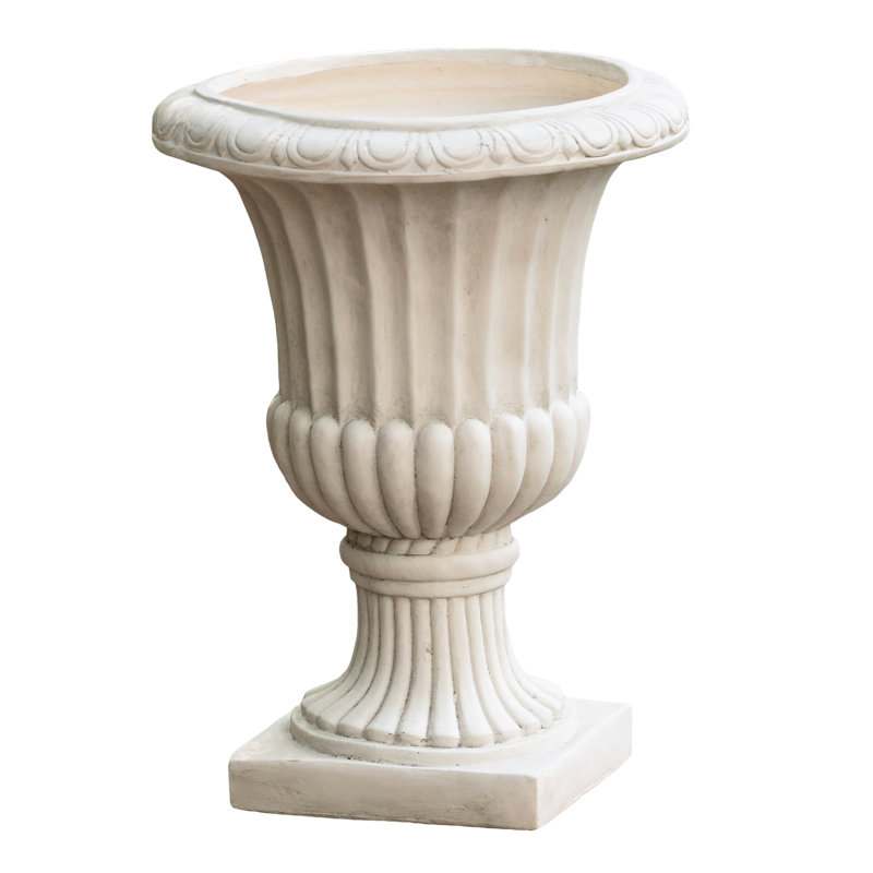 Antique White Urn - 26.7", Ideal For Indoor And Outdoor Applications 26" Planter Fits Indoors Outdoors Well, White