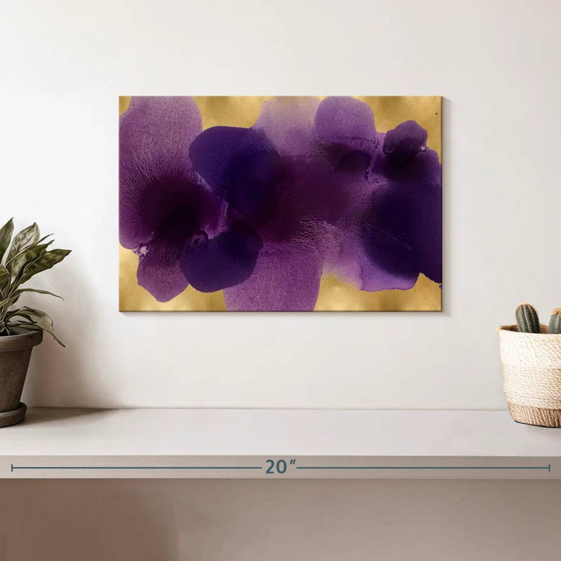 Avery forme libre mauve sur or, H 8 po x l 12 po