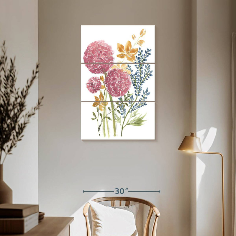 Bouquet de fleurs Boho IV, H 57 po x l 36 po