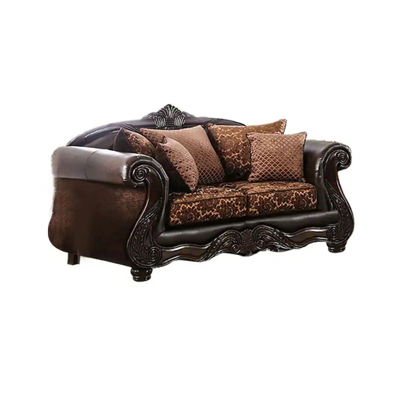 Causeuse traditionnelle l 74 po, brun / espresso