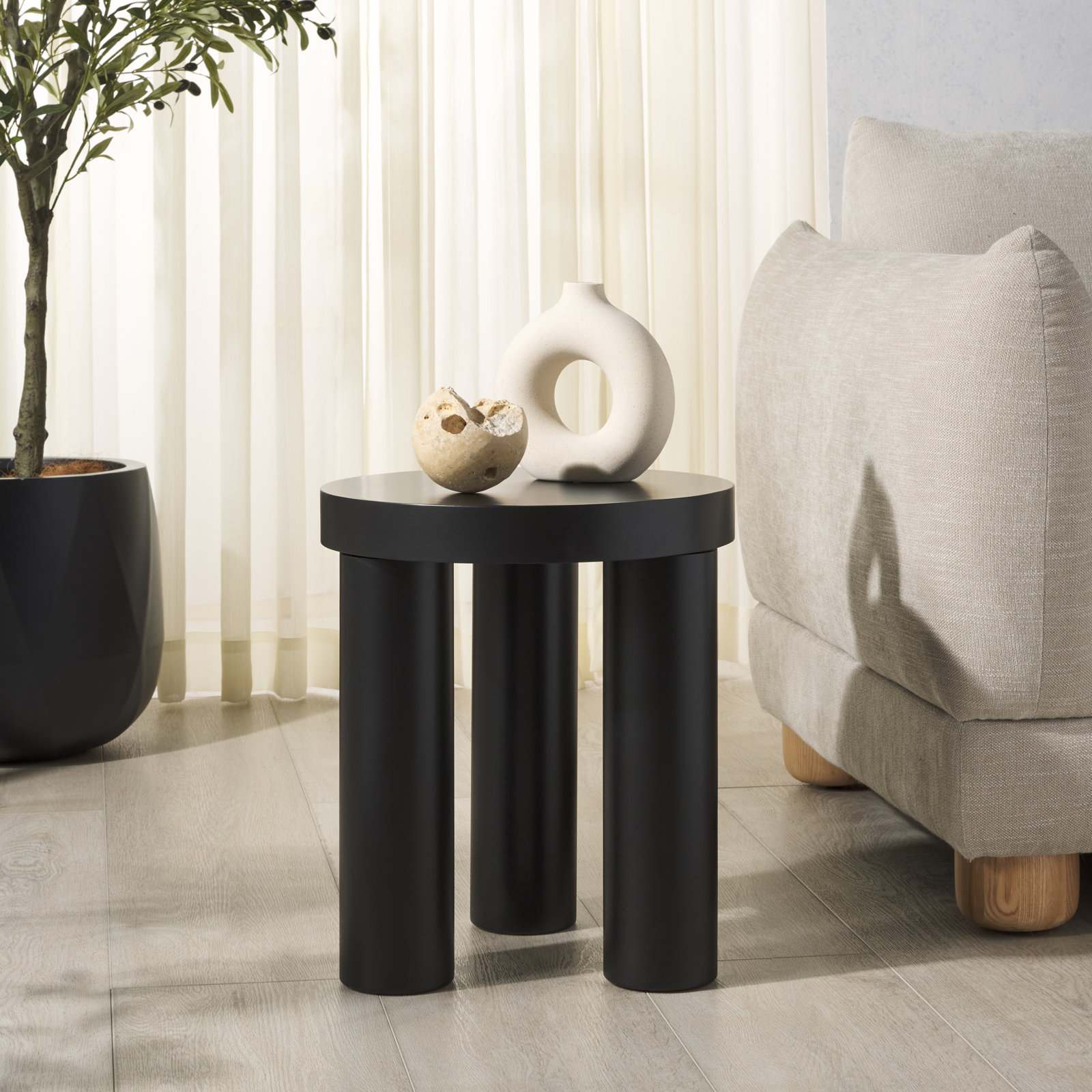 15" End Table, Black