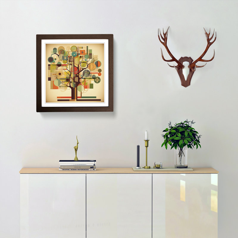 Tree Constructivism No.3 - Framed Print, Walnut