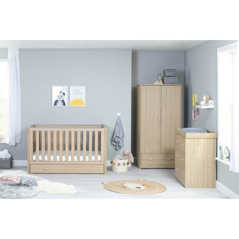 Luno 3 Piece Room Set with Drawer, Oak