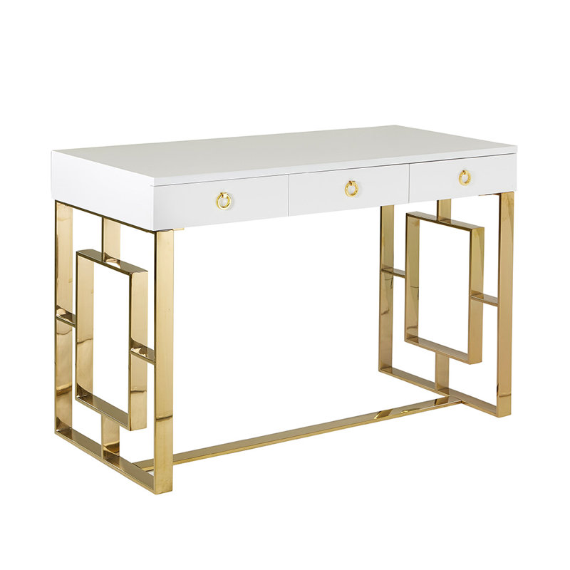 Alasiah Stainless Steel Writing Desk, Chrome