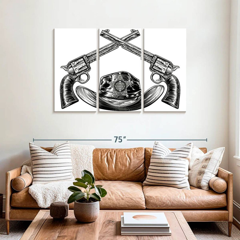 Sheriff Hat And Pistols, 36" H x 57" W