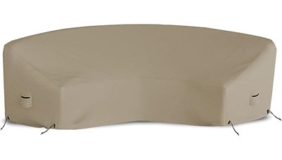 Curved Outdoor Couch Cover, 12 Oz Tear & Uv Proof, Waterproof Outdoor Patio Furniture Set Cover With Air Pockets & Drawstrings (150" L X 36" W X 38" by Latitude Run