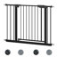 Barrière de sécurité pour bébé et chien montée sous pression de 45,3 po - Cadre large réglable, protecteur mural inclus, passage facile, sans perceuse - Barrière intérieure noire pour escaliers-1461836552-1461836556-1461836663