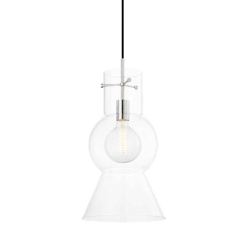 Luminaire suspendu 1 lumière Mirabel, H 21,25 po x l 11 po x P 11 po, Nickel poli