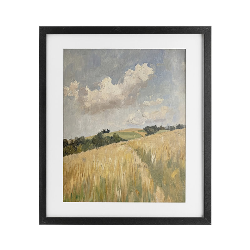 «Walked Through Wheat», reproduction encadrée sous verre, design par Petal Prints Design, H 16 po x l 13 po