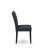 7 Piece Kitchen Table Set Includes A Dinner Table and 6 Dark Navy Blue Polyester Fabric Dining Chairs with Stylish Back- Black Finish-2146082273-2146082274