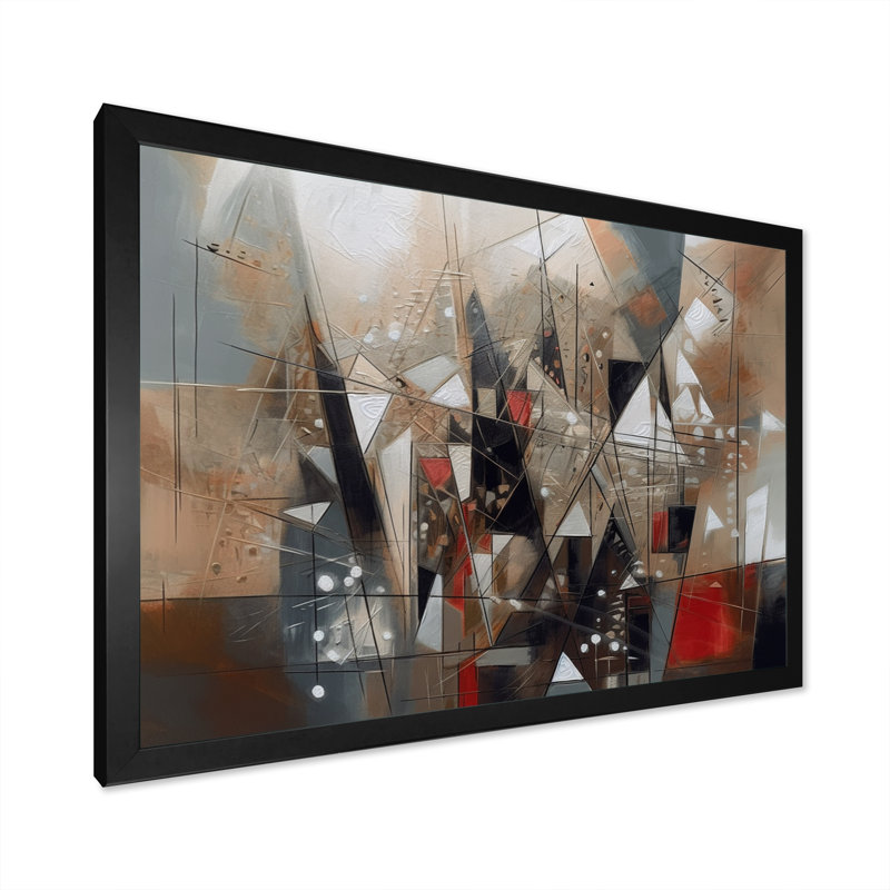 Exploration des abstractions cubistes I - art mural abstrait cubisme, salon, H 30 po x l 40 po, Cadre photo noir