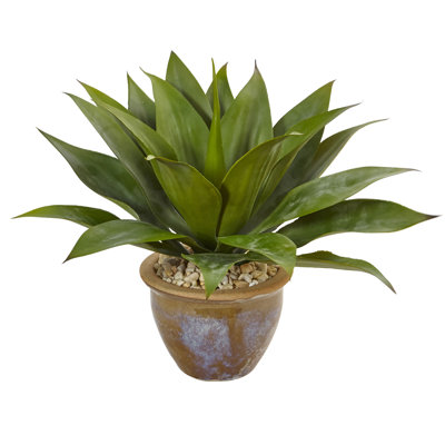 14'' Faux Agave Plant in Ceramic Pot