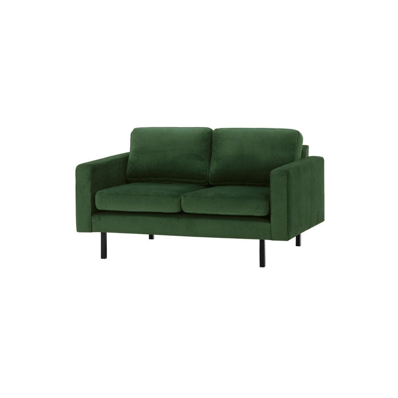 Neilius 2 Seater Velvet Loveseat, Dark Green