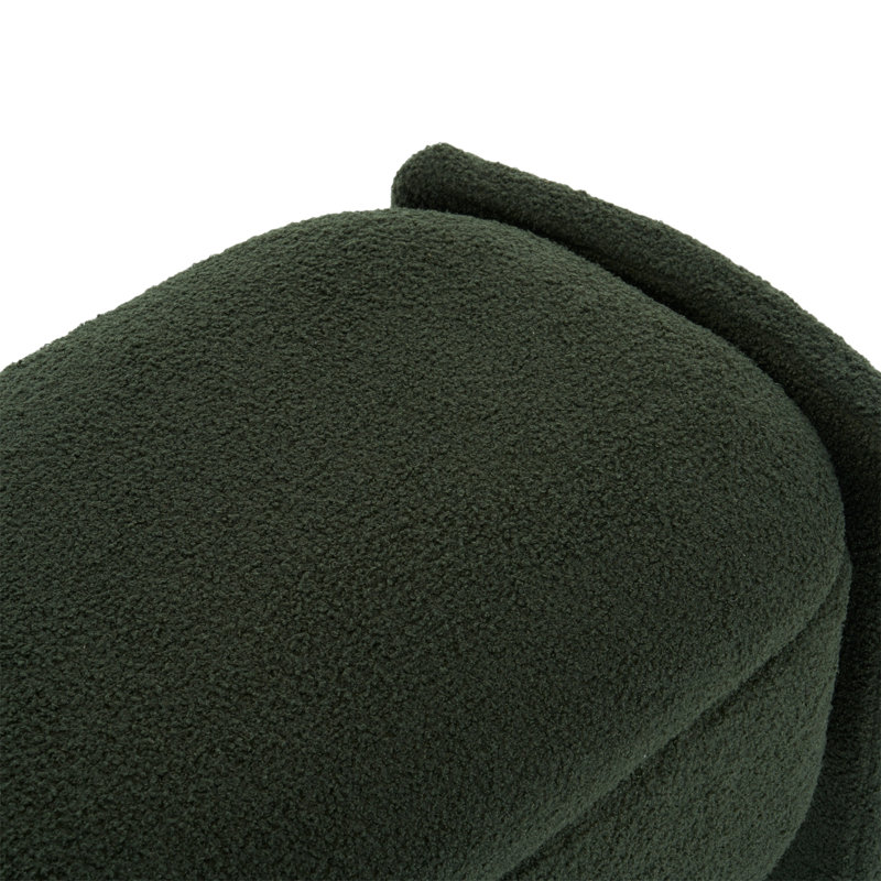 Élégant banc de rangement avec repose-pieds en forme de boucle avec un design simple et grand, vert foncé, Vert foncé