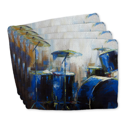 Ensemble de 4 napperons en polyester tressé