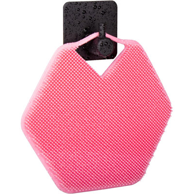 Rack Exfoliating Body, Shower And Bath Accessories With Storage Hooks, Easy To Clean, Foamy And Reusable, Flat Clean Brush For Bathing, Hair Washing