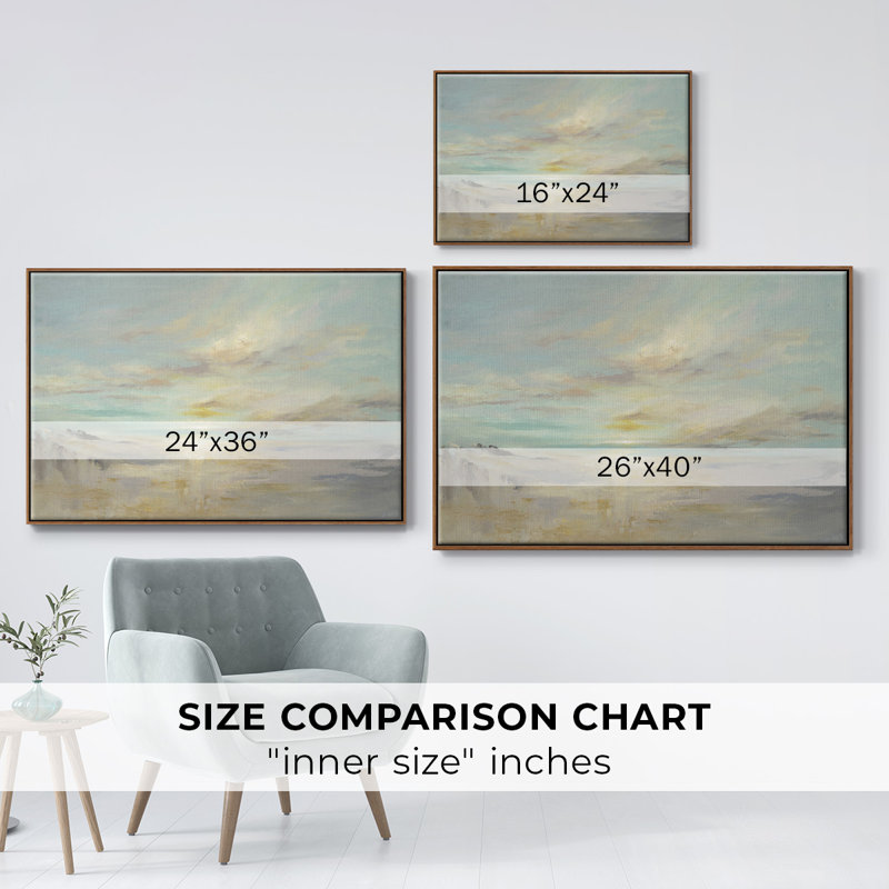 " After The Summer ", 27" H x 41" W x 2" D, Walnut Floater Framed Canvas