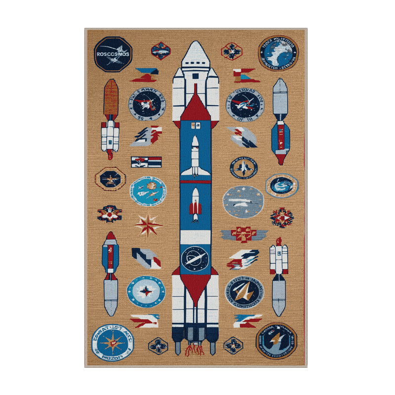 Tapis brun lavable à la machine, Rectangle de 5 pi x 8 pi