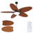 52/62" Tropical Palm Leaf Dimmable Ceiling Fans 5-blade With Lights And Remote-245146264-265682038