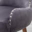 Chaise rembourrée en velours gris - avec tissu, dossier à boutons, garniture en métal scintillante, pieds rembourrés de mousse dense contemporaine, garniture cloutée, bois d'hévéa noir-440287952