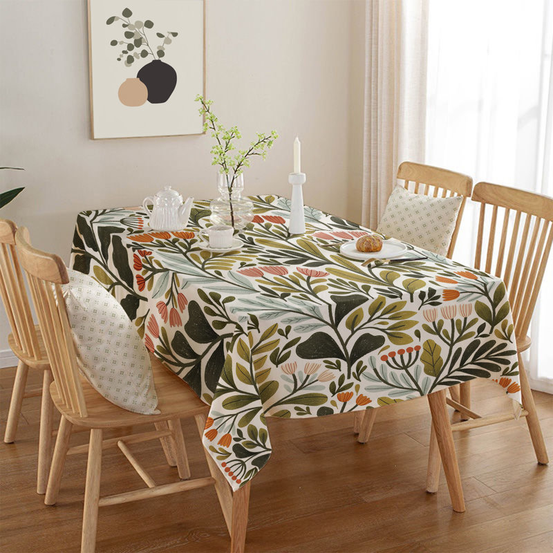 Durable Tablecloth, 50% Cotton / 50% Polyester, 55.1 x 118.1 inches | Machine Washable at 86°F, Tumble Dryer Safe, Ironable | Perfect for Dining Room, Parties & Everyday Use, Elegant Design & Easy Care