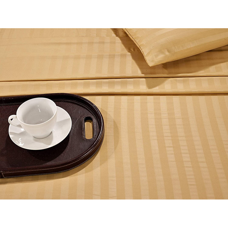 Microfiber Sheet Set, Full Sheet Set + Fitted Sheet + 4 Pillowcases, Gold